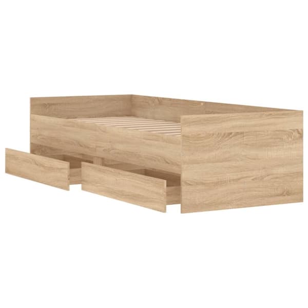The Living Store sengeramme med skuffer 100x200 cm sonoma-eg - Senge & sengeramme