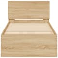 Miniatyrbillede 8 af 11: The Living Store sengeramme med sengegavl og LED-lys 90x200 cm sonoma-eg -  Senge & sengeramme