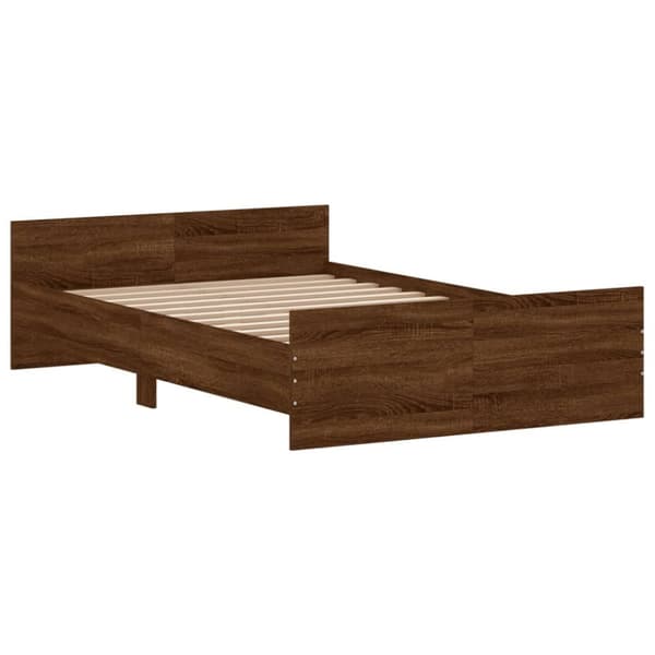 The Living Store sengeramme med sengegavl og fodgærde 120x190 cm brunt egetræ -  Senge & sengeramme