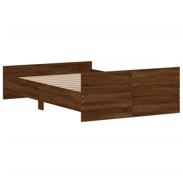 The Living Store sengeramme med sengegavl og fodgærde 120x190 cm brunt egetræ - Senge & sengeramme