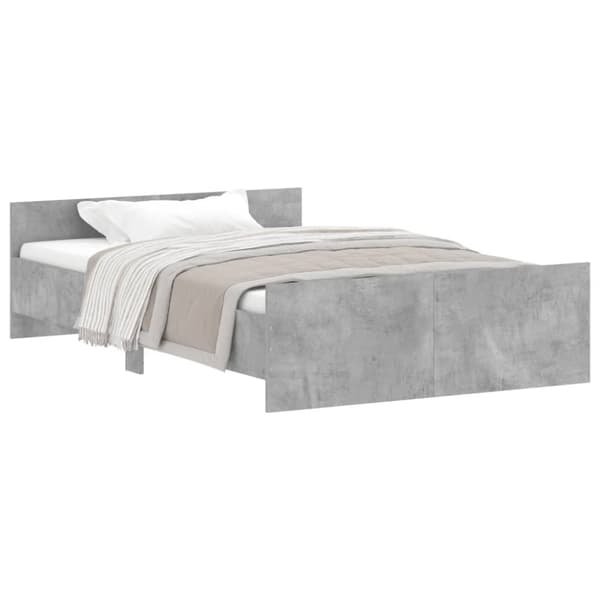 The Living Store sengeramme med sengegavl og fodgærde 120x200 cm betongrå - Senge & sengeramme