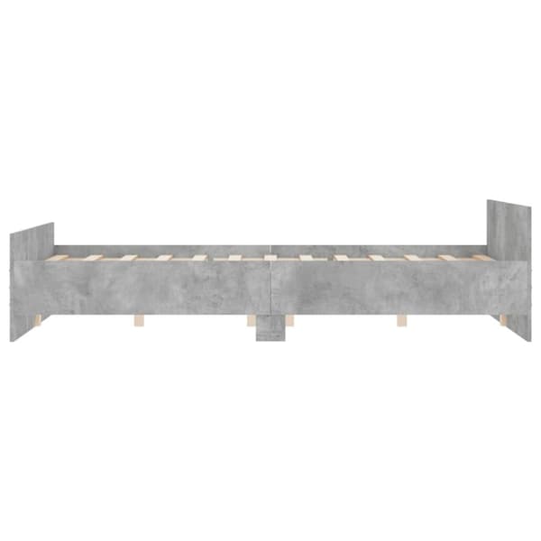 The Living Store sengeramme med sengegavl og fodgærde 120x200 cm betongrå - Senge & sengeramme