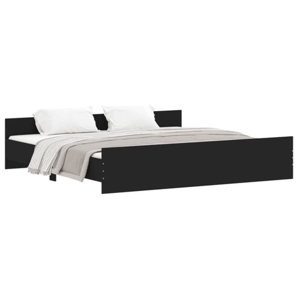 The Living Store sengeramme med sengegavl og fodgærde 200x200 cm sort -  Senge & sengeramme