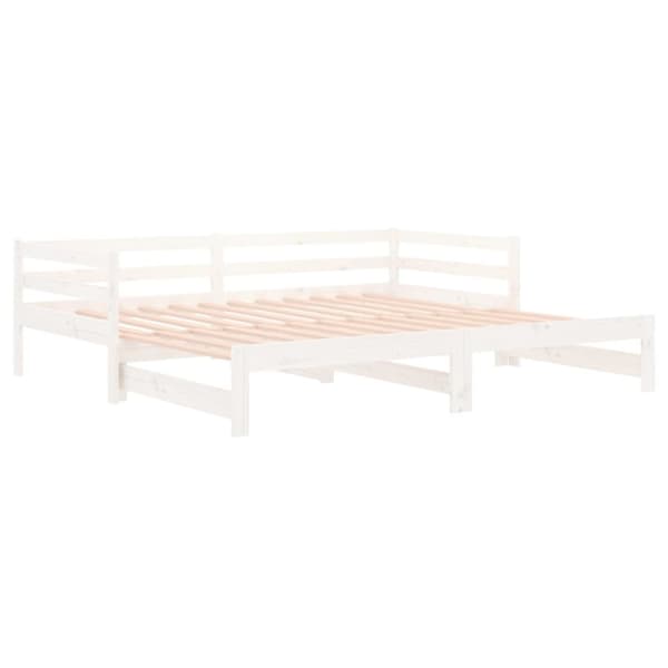 The Living Store daybed med udtræk 90x190 cm massivt fyrretræ hvid -  Senge & sengeramme