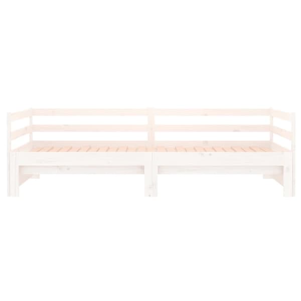 The Living Store daybed med udtræk 90x190 cm massivt fyrretræ hvid -  Senge & sengeramme
