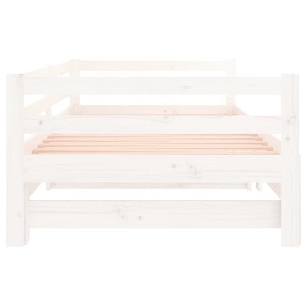 The Living Store daybed med udtræk 90x190 cm massivt fyrretræ hvid -  Senge & sengeramme