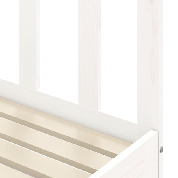 The Living Store daybed med udtræk 90x200 cm massivt fyrretræ hvid -  Senge & sengeramme