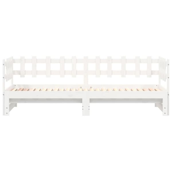 The Living Store Utdragbar dagbädd vit 2x(90x200) cm massiv furu -  Sängar & sängramar
