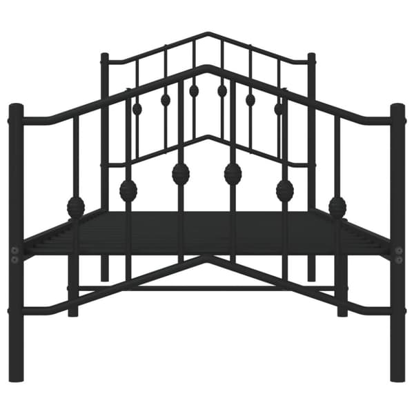 The Living Store Metallinen sängynrunko päädyillä musta 90x200 cm -  Sängyt & sängynrungot
