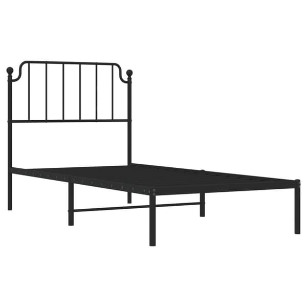 The Living Store sengeramme med sengegavl 90x200 cm metal sort -  Senge & sengeramme