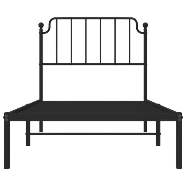 The Living Store sengeramme med sengegavl 90x200 cm metal sort -  Senge & sengeramme