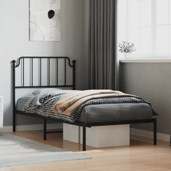 The Living Store sengeramme med sengegavl 90x200 cm metal sort - Senge & sengeramme