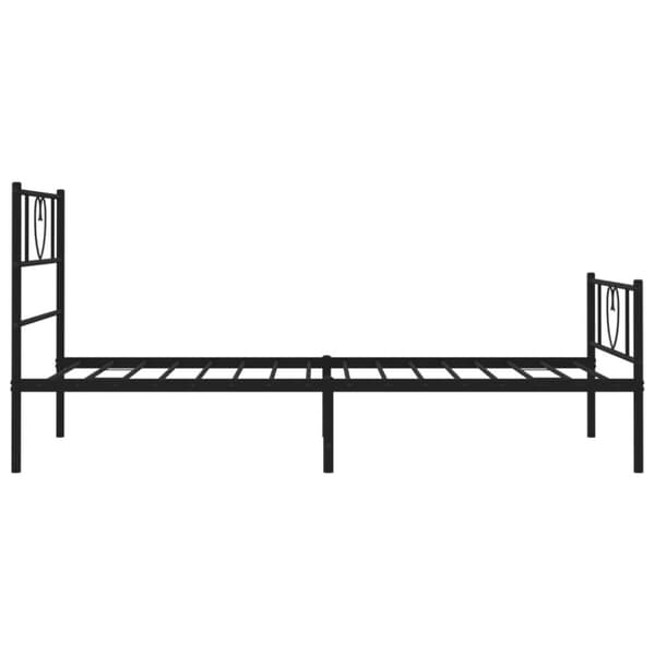 The Living Store sengeramme med sengegavl og fodgærde 90x190 cm metal sort - Senge & sengeramme