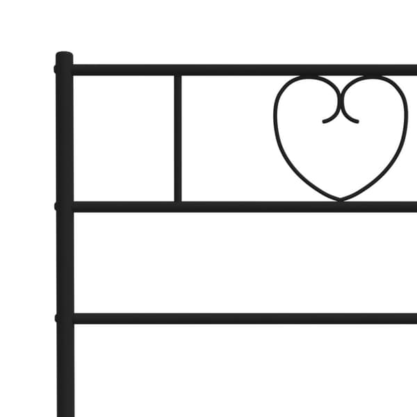 The Living Store sengeramme med sengegavl og fodgærde 90x190 cm metal sort - Senge & sengeramme