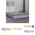 Miniatyrbild 1 av 11: The Living Store Sängram LED 120x200 cm massivt trä -  Sängar & sängramar