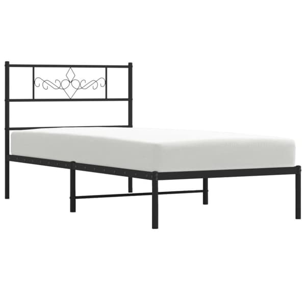 The Living Store sengeramme med sengegavl 80x200 cm metal sort -  Senge & sengeramme