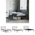 Miniatyrbillede 1 af 10: The Living Store sengeramme med sengegavl 90x190 cm metal sort -  Senge & sengeramme