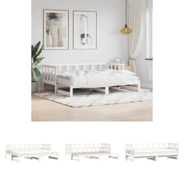 The Living Store Dagbädd med extrasäng 80x200 cm massiv furu -  Sängar & sängramar