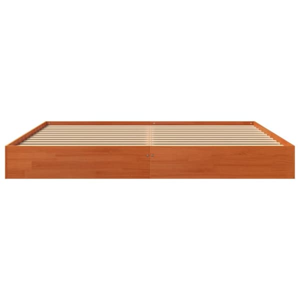 The Living Store sengeramme 180x200 cm massivt fyrretræ gyldenbrun - Senge & sengeramme