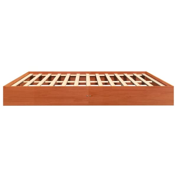 The Living Store sengeramme 180x200 cm massivt fyrretræ gyldenbrun - Senge & sengeramme