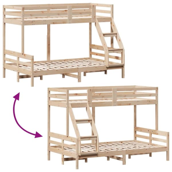The Living Store Våningssäng 90x200/120x200 cm massiv furu -  Sängar & sängramar