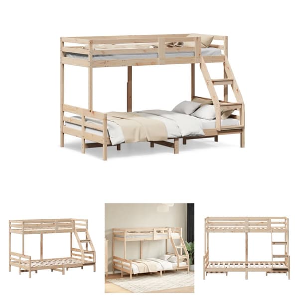 The Living Store Våningssäng 90x200/120x200 cm massiv furu -  Sängar & sängramar