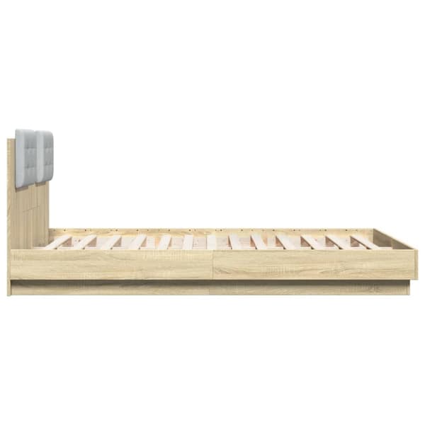 The Living Store sengeramme med sengegavl 140x200 cm konstrueret træ sonoma-eg -  Senge & sengeramme