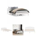 Miniatyrbillede 1 af 10: The Living Store sengeramme med sengegavl 160x200 cm massivt fyrretræ hvid -  Senge & sengeramme
