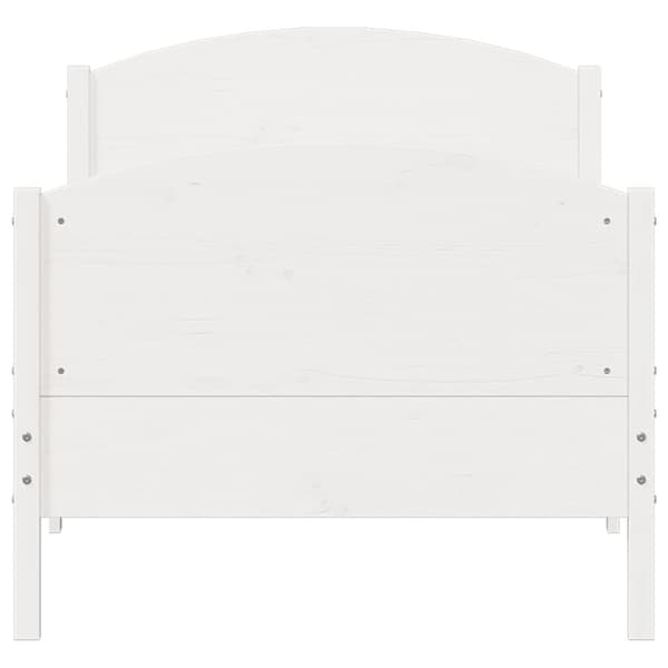 The Living Store sengeramme med sengegavl 90x200 cm massivt fyrretræ hvid - Senge & sengeramme