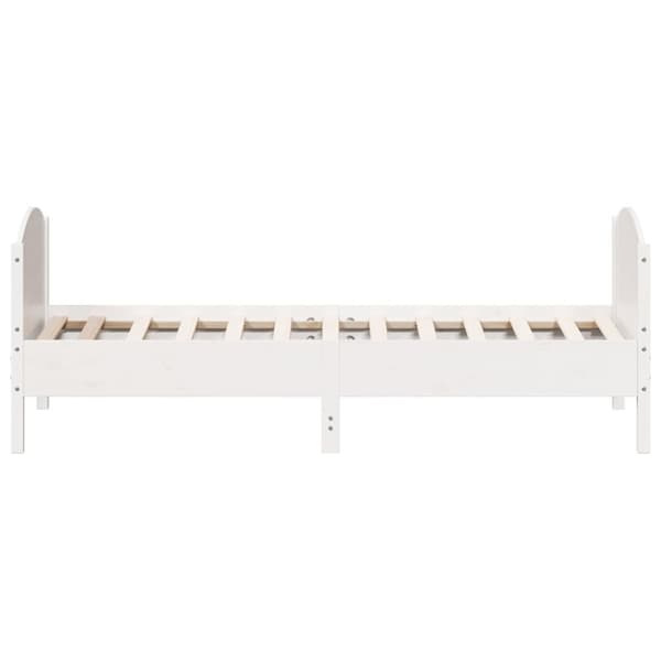 The Living Store sengeramme med sengegavl 90x200 cm massivt fyrretræ hvid - Senge & sengeramme