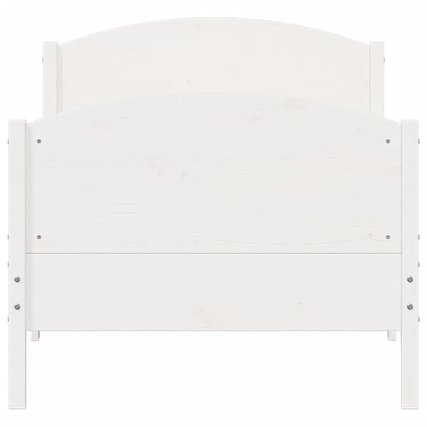 The Living Store sengeramme med sengegavl 90x190 cm massivt fyrretræ hvid - Senge & sengeramme