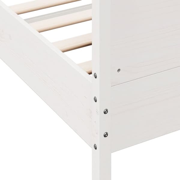 The Living Store sengeramme med sengegavl 90x190 cm massivt fyrretræ hvid - Senge & sengeramme
