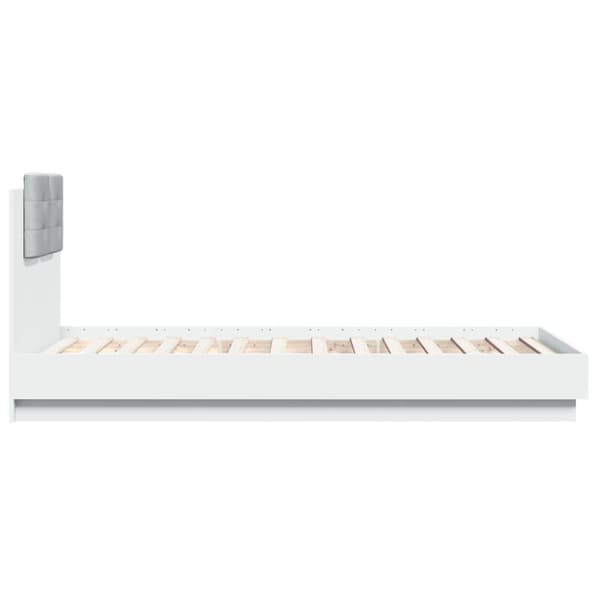The Living Store sengeramme med sengegavl 90x190 cm konstrueret træ hvid - Senge & sengeramme