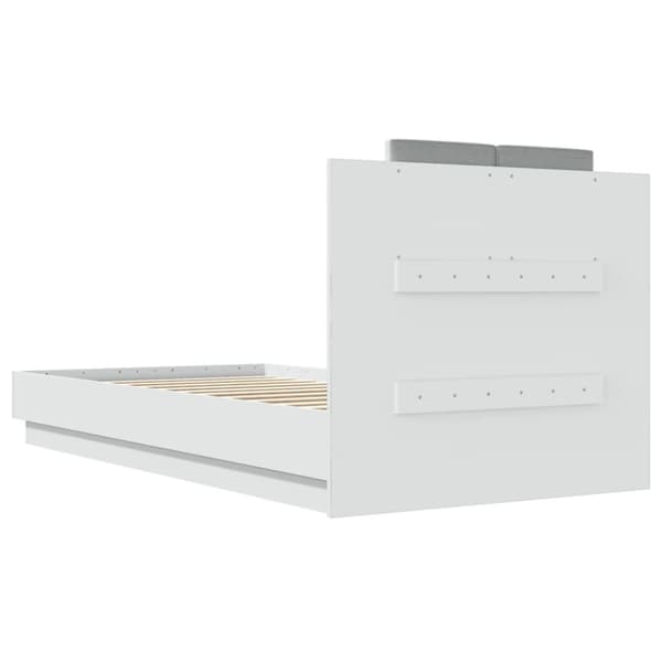 The Living Store sengeramme med sengegavl 90x190 cm konstrueret træ hvid - Senge & sengeramme
