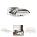 Miniatyrbillede 1 af 10: The Living Store sengeramme med sengegavl 120x200 cm massivt fyrretræ hvid -  Senge & sengeramme