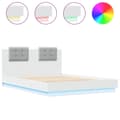 Miniatyrbillede 3 af 11: The Living Store sengeramme med sengegavl og LED-lys 140x200 cm hvid -  Senge & sengeramme