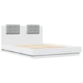 Miniatyrbillede 4 af 11: The Living Store sengeramme med sengegavl og LED-lys 140x200 cm hvid -  Senge & sengeramme