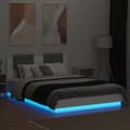 Miniatyrbillede 6 af 11: The Living Store sengeramme med sengegavl og LED-lys 140x200 cm hvid -  Senge & sengeramme