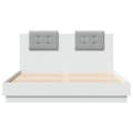 Miniatyrbillede 7 af 11: The Living Store sengeramme med sengegavl og LED-lys 140x200 cm hvid -  Senge & sengeramme