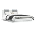 Miniatyrbillede 2 af 11: The Living Store sengeramme med sengegavl og LED-lys 140x200 cm hvid -  Senge & sengeramme