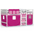 Miniatyrbild 3 av 11: The Living Store Loftsäng med rutschkana rosa 90x200 cm massiv furu -  Sängar & sängramar