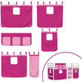 Miniatyrbild 8 av 11: The Living Store Loftsäng med rutschkana rosa 90x200 cm massiv furu -  Sängar & sängramar