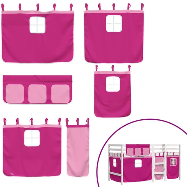 The Living Store Loftsäng med rutschkana rosa 90x200 cm massiv furu -  Sängar & sängramar