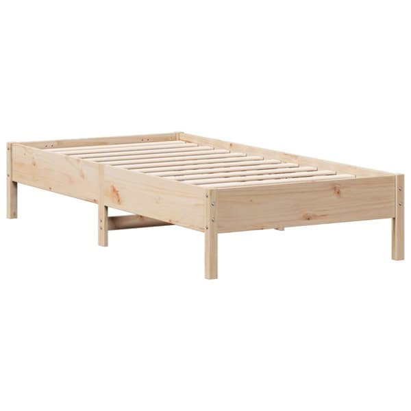 The Living Store sengestel 90x190 cm massivt fyrretræ grå -  Senge & sengeramme