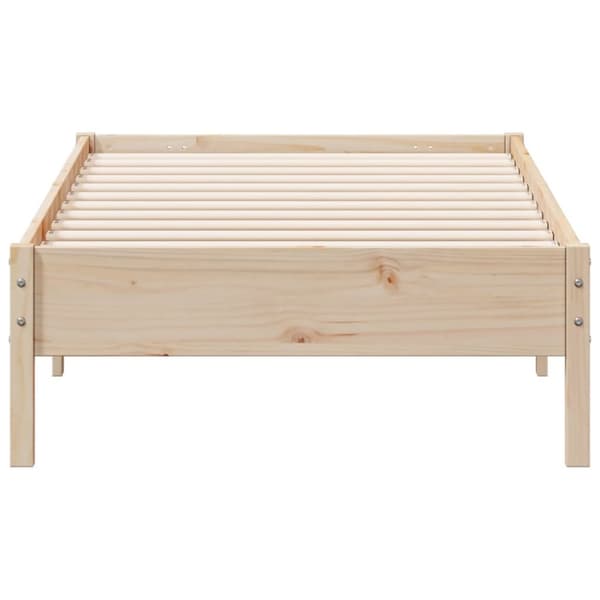 The Living Store sengestel 90x190 cm massivt fyrretræ grå -  Senge & sengeramme