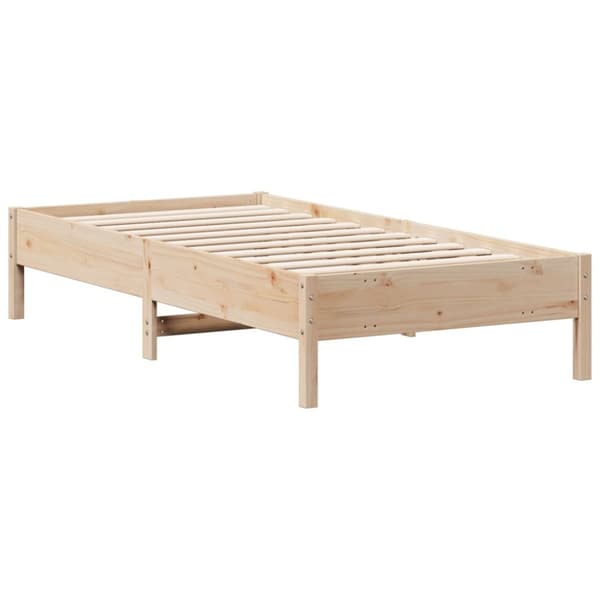 The Living Store sengestel 90x190 cm massivt fyrretræ grå -  Senge & sengeramme