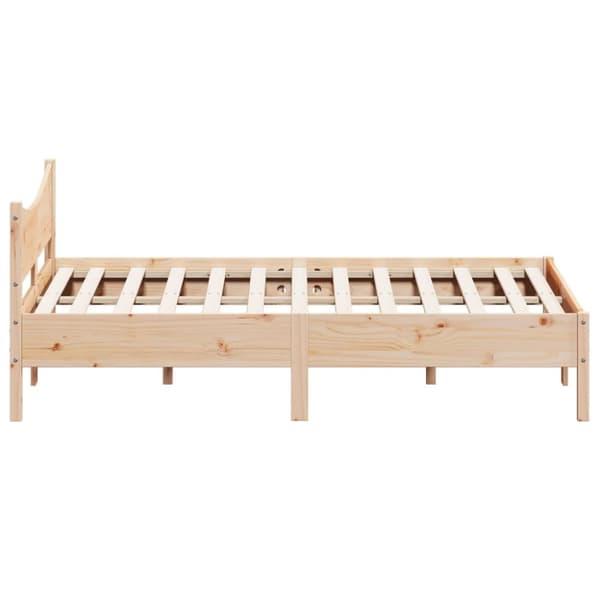 The Living Store sengeramme med sengegavl 160x200 cm massivt fyrretræ -  Senge & sengeramme