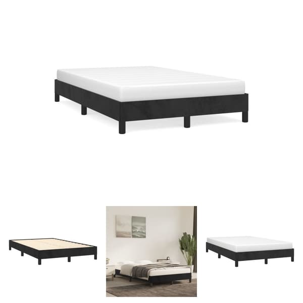 The Living Store sengeramme 120x190 cm fløjl sort - Senge & sengeramme