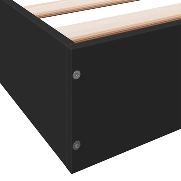 The Living Store sengestel 160x200 cm massivt træ sort - Senge & sengeramme