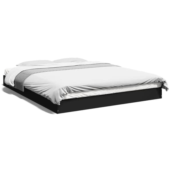 The Living Store sengestel 160x200 cm massivt træ sort -  Senge & sengeramme